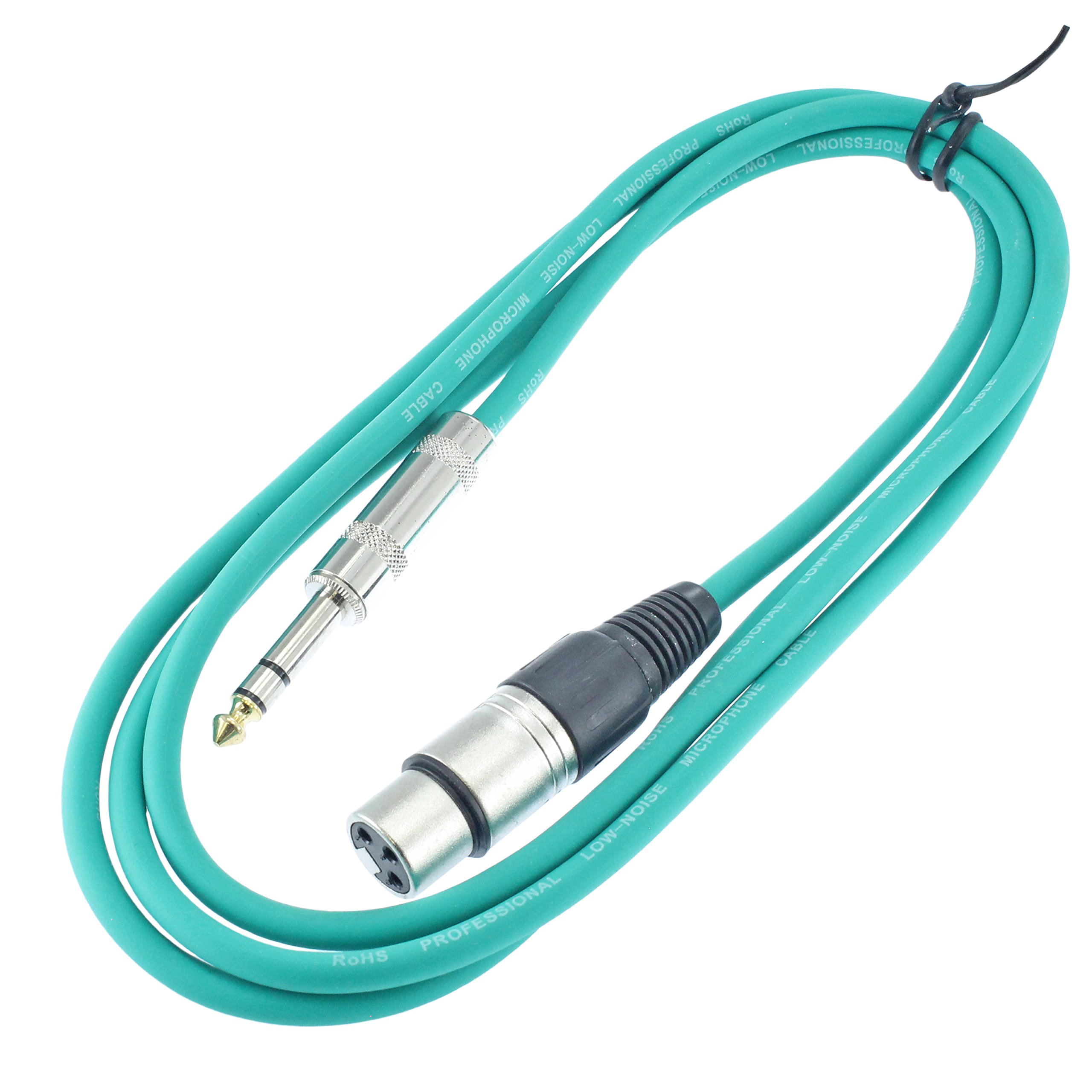 Kabel krosowy TRS na XLR żeński Pro Audio 0.6 cm zrównoważony i ekranowany (długość 1,8 m, zielony)