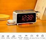 Radio réveil de recharge sans fil double avec haut-parleur Bluetooth, numérique FM Radio, deux USB Port, Alarme double, Snooze, Lumière de nuit, Auto & Contrôle manuel de l'immersion et 1.4" Affichage orange iTOMA CKS209