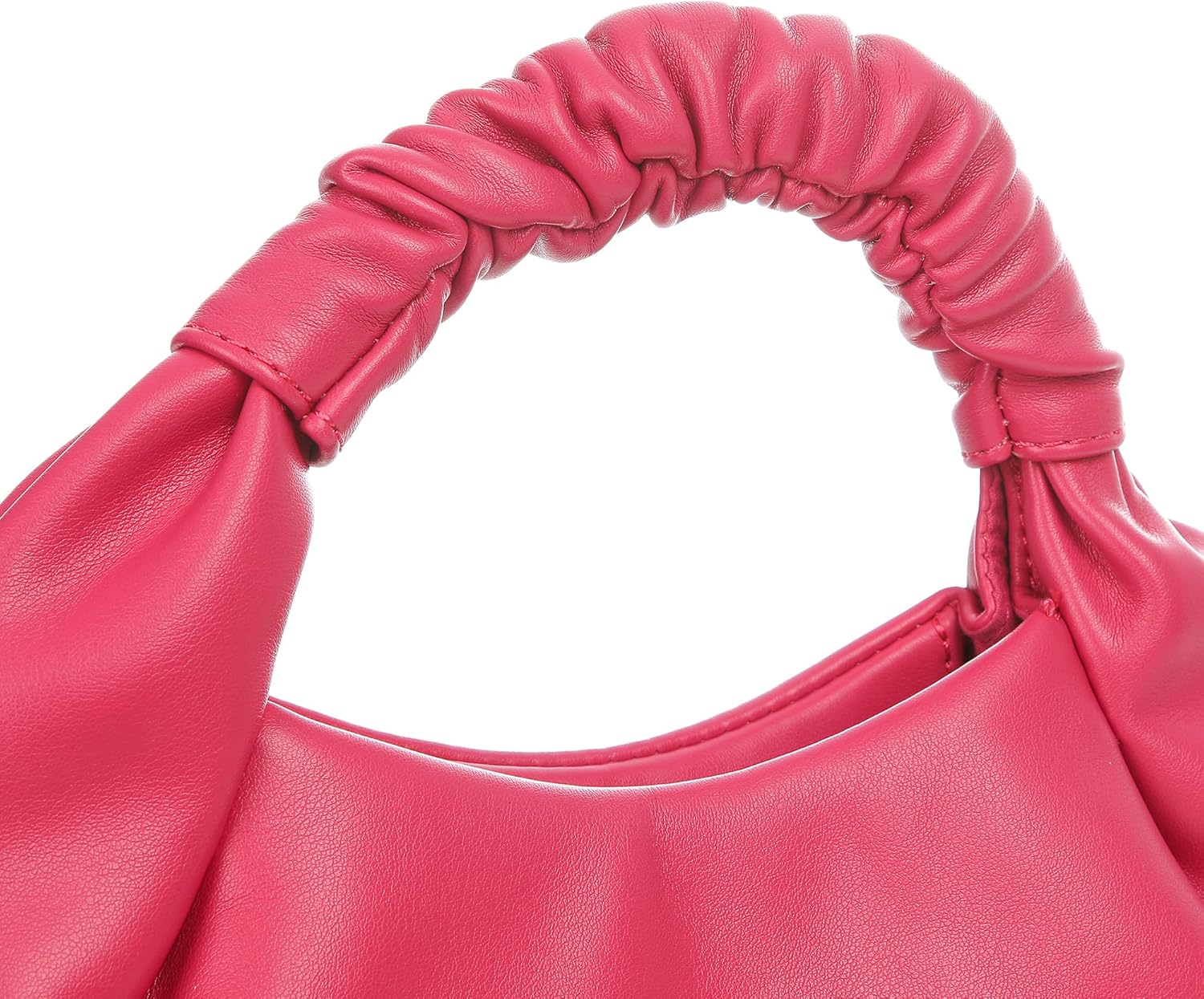 Chic Top Handle Bag for Women Small Ruched Hobo Handbag Soft Faux Leather Tote Bags Purse - Image 4
