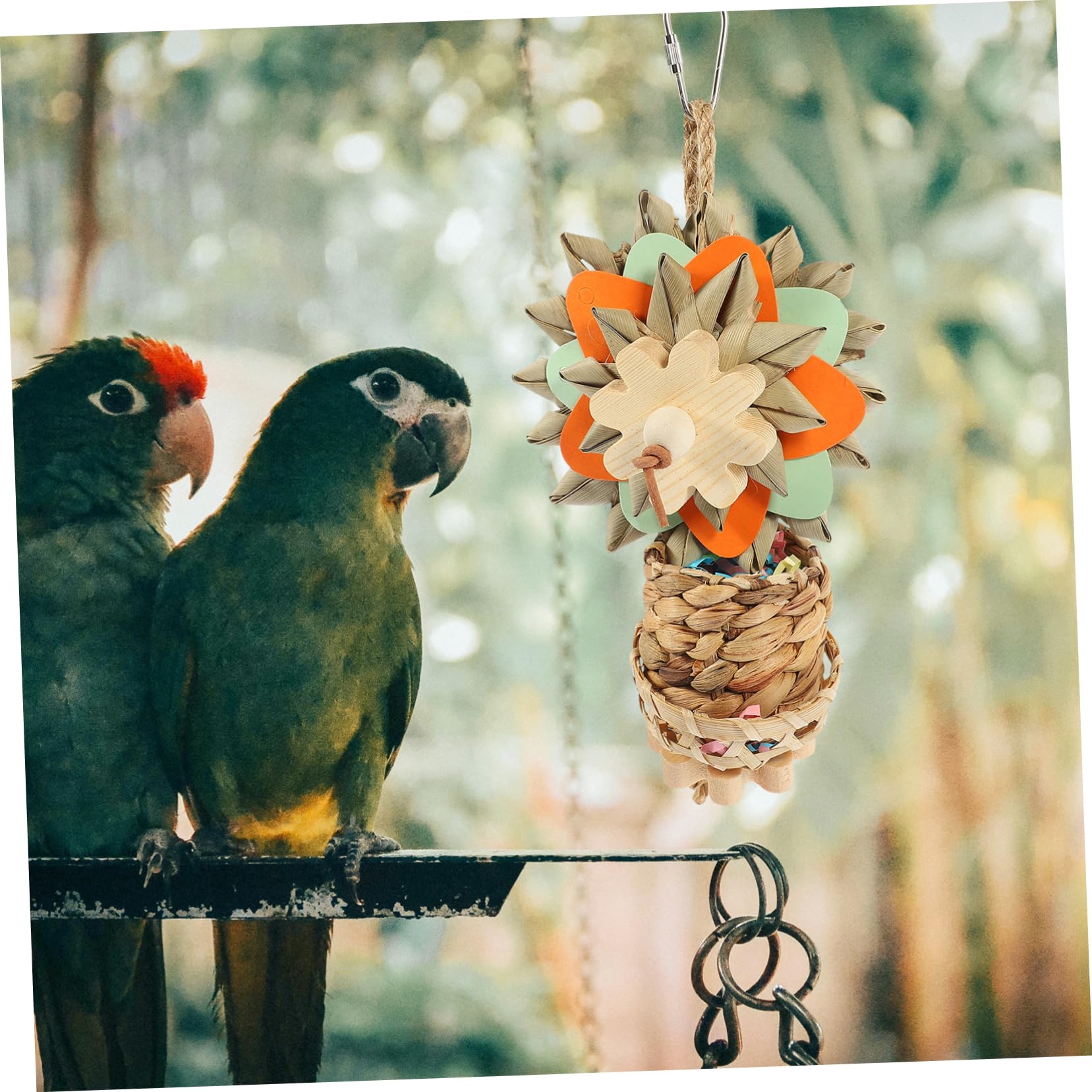 BESPORTBLE 4pièces Jouet à Mâcher pour Oiseaux Accessoire pour Perroquets Jouet De Palmier pour Cage à Oiseaux