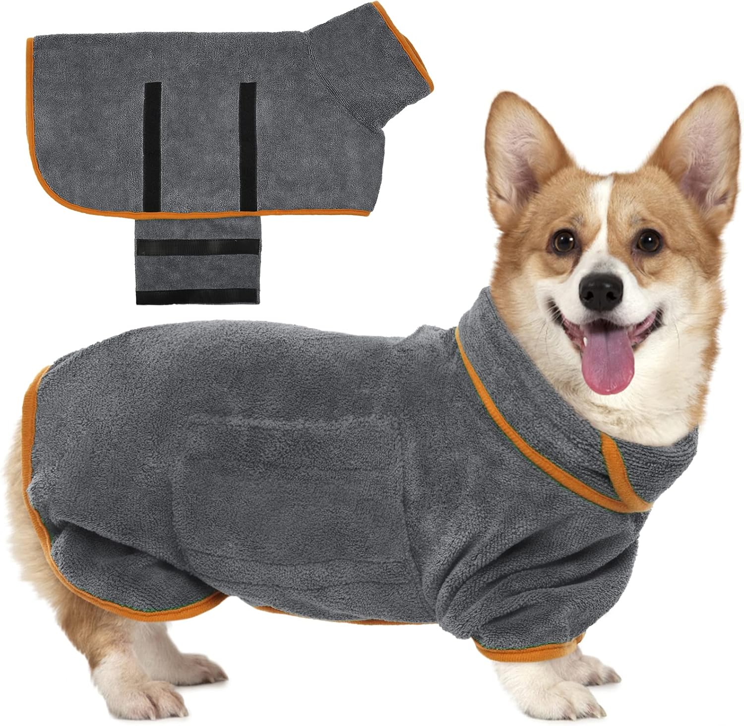Kuoser Dog Drying Coat, Medium Dog Towel Coat M, Fast Drying Dog Robe