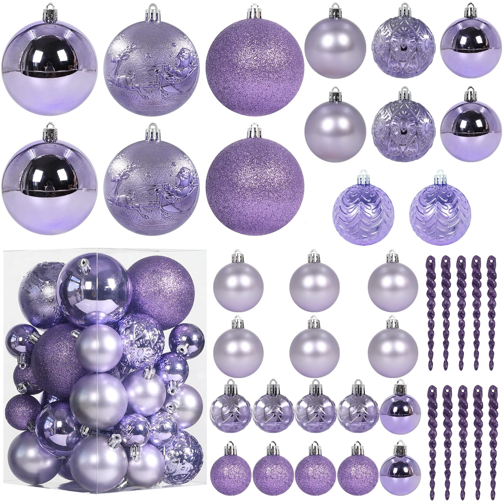 Christmas Ball Ornaments for Christmas Decorations - 41 Pieces Xmas Tree Shatterproof Ornaments with Hanging Loop for Holiday and Party Decoration