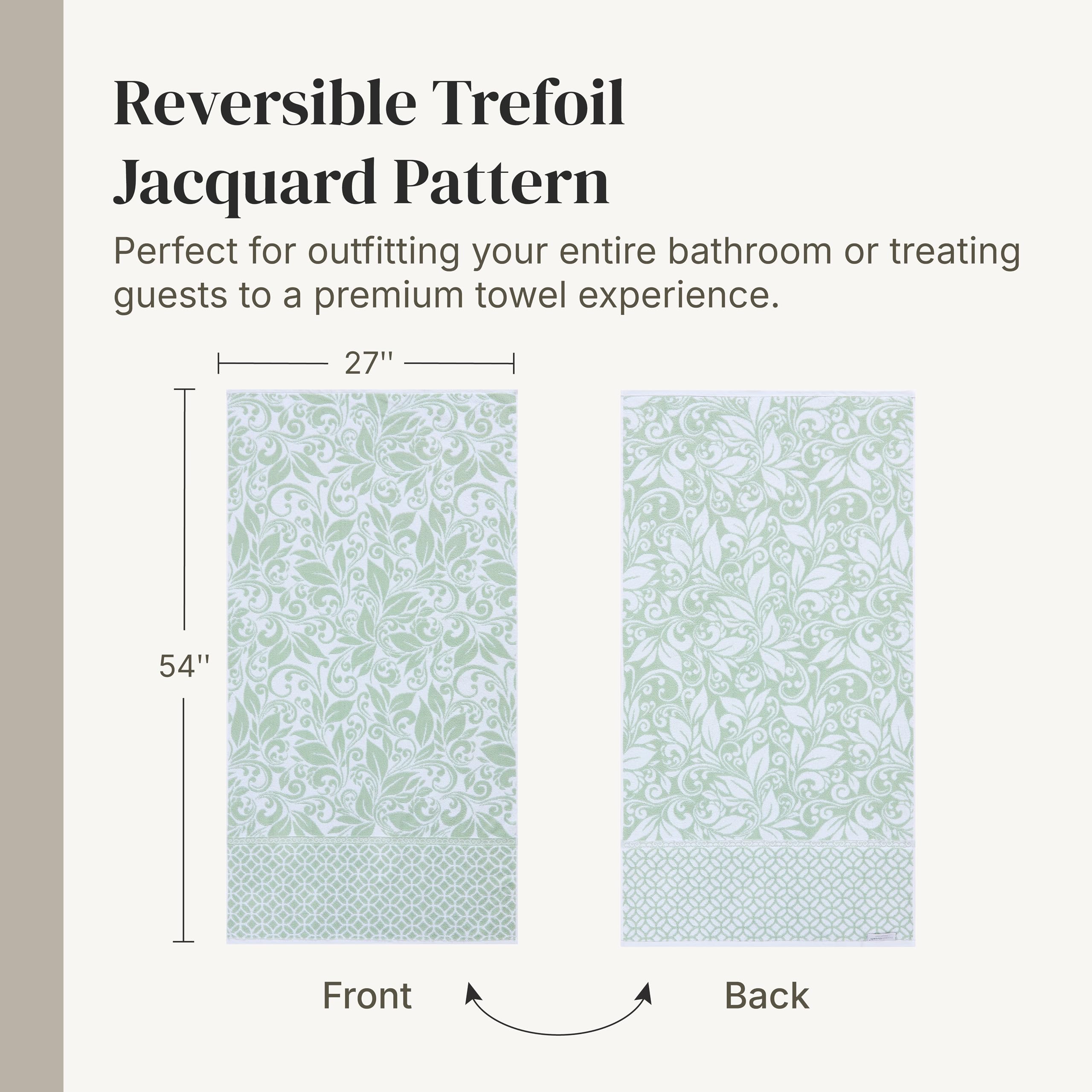 Amrapur Overseas Modern Threads Lot de 6 Serviettes réversibles en Fil Teint Jacquard – Serviettes de Bain, essuie-Mains et débarbouillettes – Super absorbantes et à séchage Rapide – 100% Coton