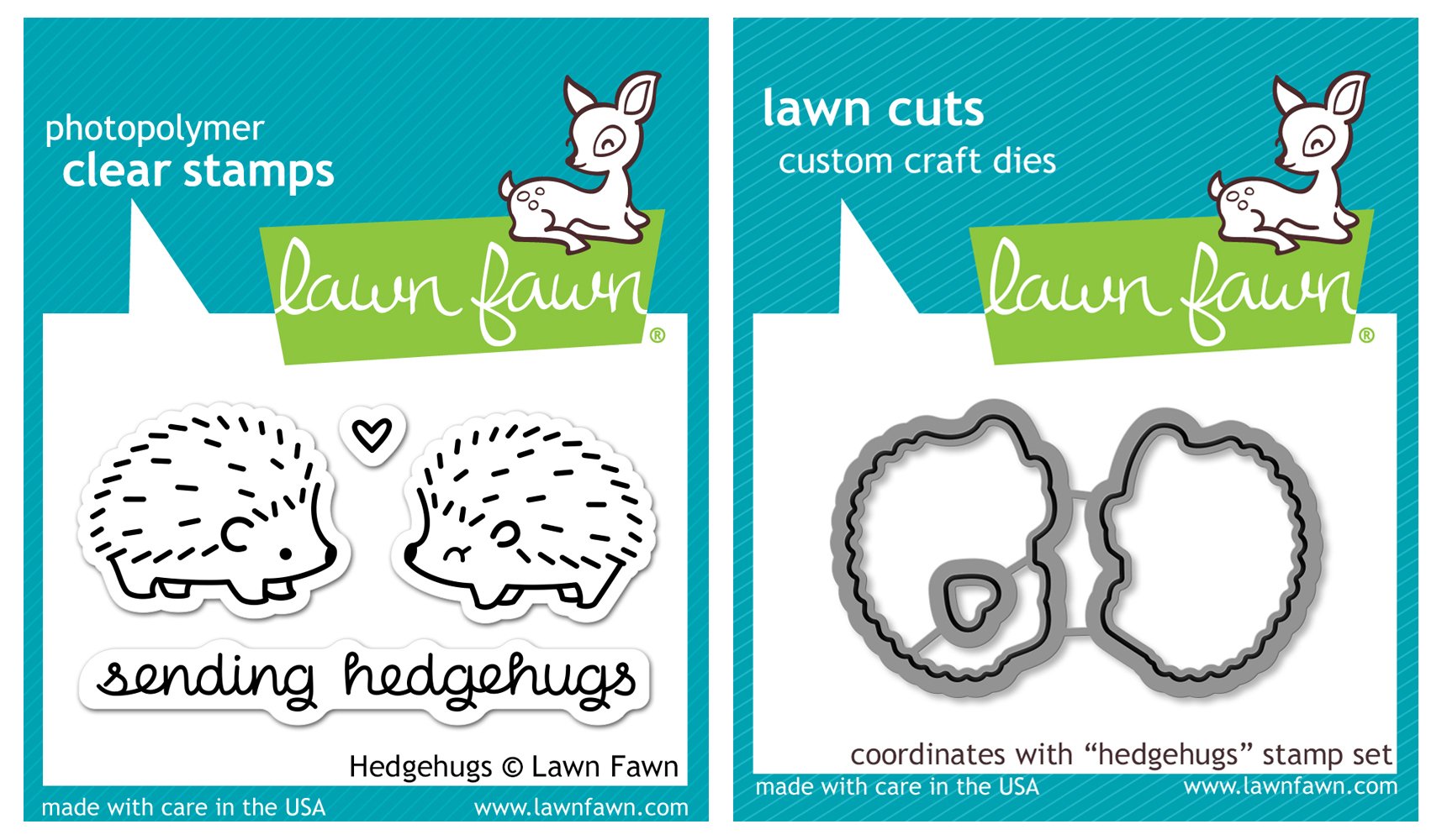 Lawn Fawn"Hedgehugs" Clear Stamp and Die Set