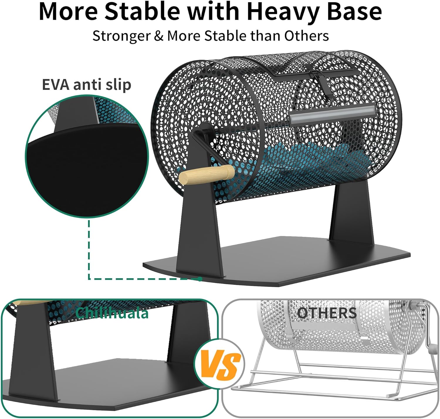 Raffle Drum, Games & Sports Professional Raffle Ticket Spinner with Wooden Turning Handle Holds 2500 Tickets (Black)