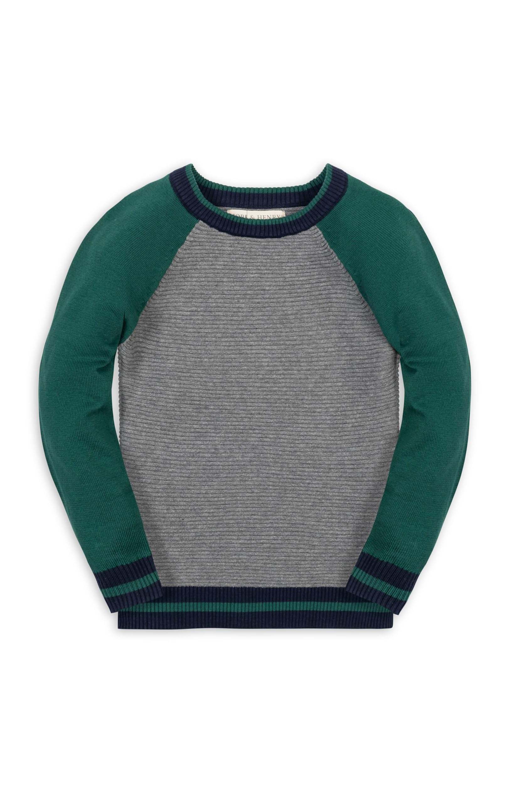 Hope &amp; Henry Boys' Long Sleeve Crew Neck Pullover Sweater