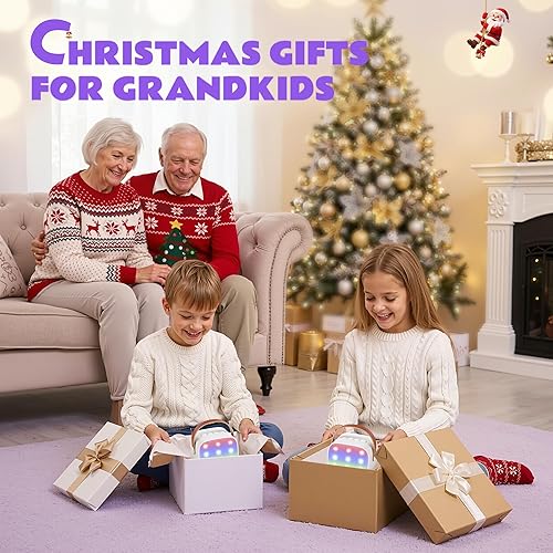 Miniatura 7 de Mini máquina de karaoke para niños y adultos, altavoz Bluetooth portátil con 2 micrófonos inalámbricos, juguetes regalos de cumpleaños para niñas de