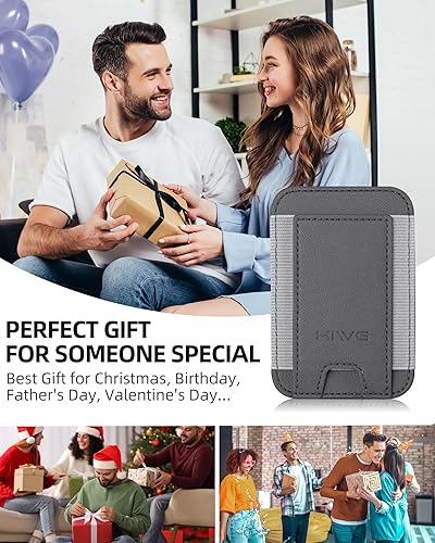 Miniatura 198 de HiWe Cartera MagSafe, cartera magnética más fuerte para iPhone 17/16/15/14/13/12, soporte para 7 tarjetas, RFID delgado minimalista de cuero, 1