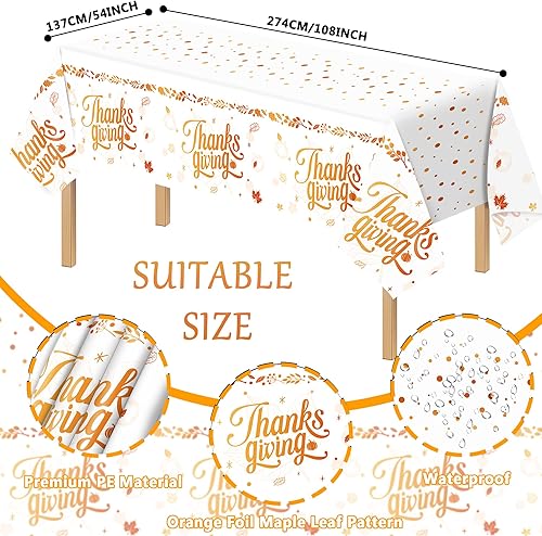 Miniatura 6 de Juego de vajilla desechable de Acción de Gracias, 202 piezas, decoración de fiesta naranja, sirve 24 platos de papel, servilletas, vasos, globos de