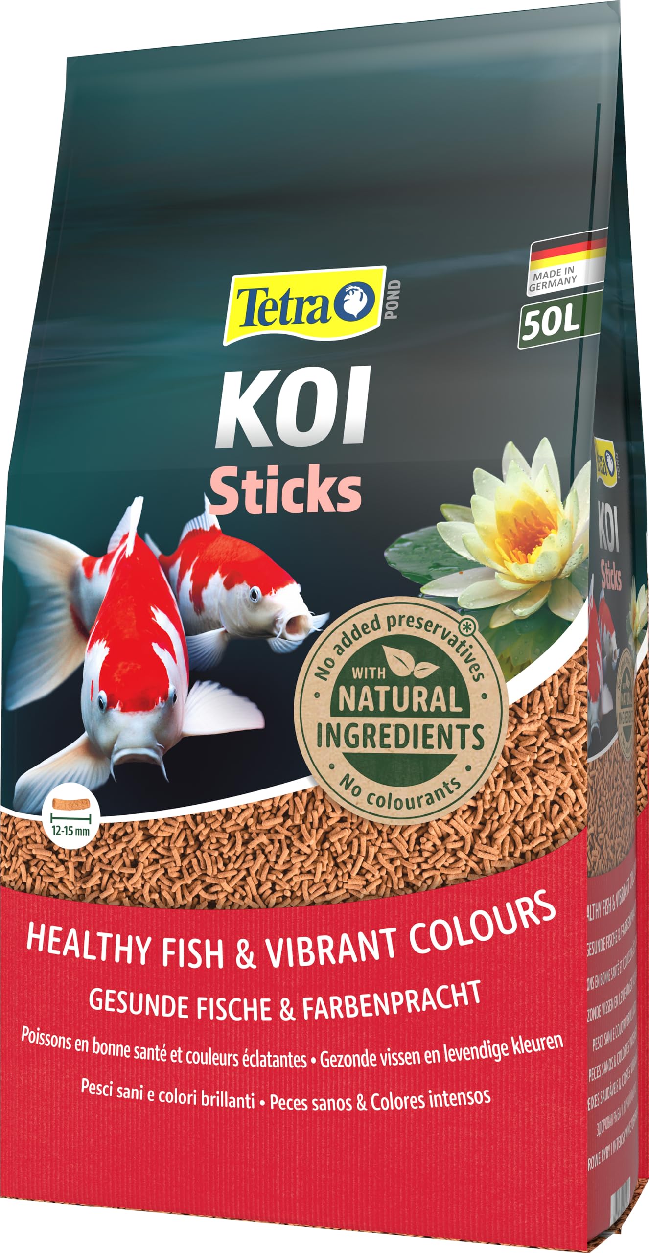 Tetra Pond Koi Sticks - Koi-Futter für farbenprächtige Fische und eine verbesserte Wasserqualität, 50 L Sack