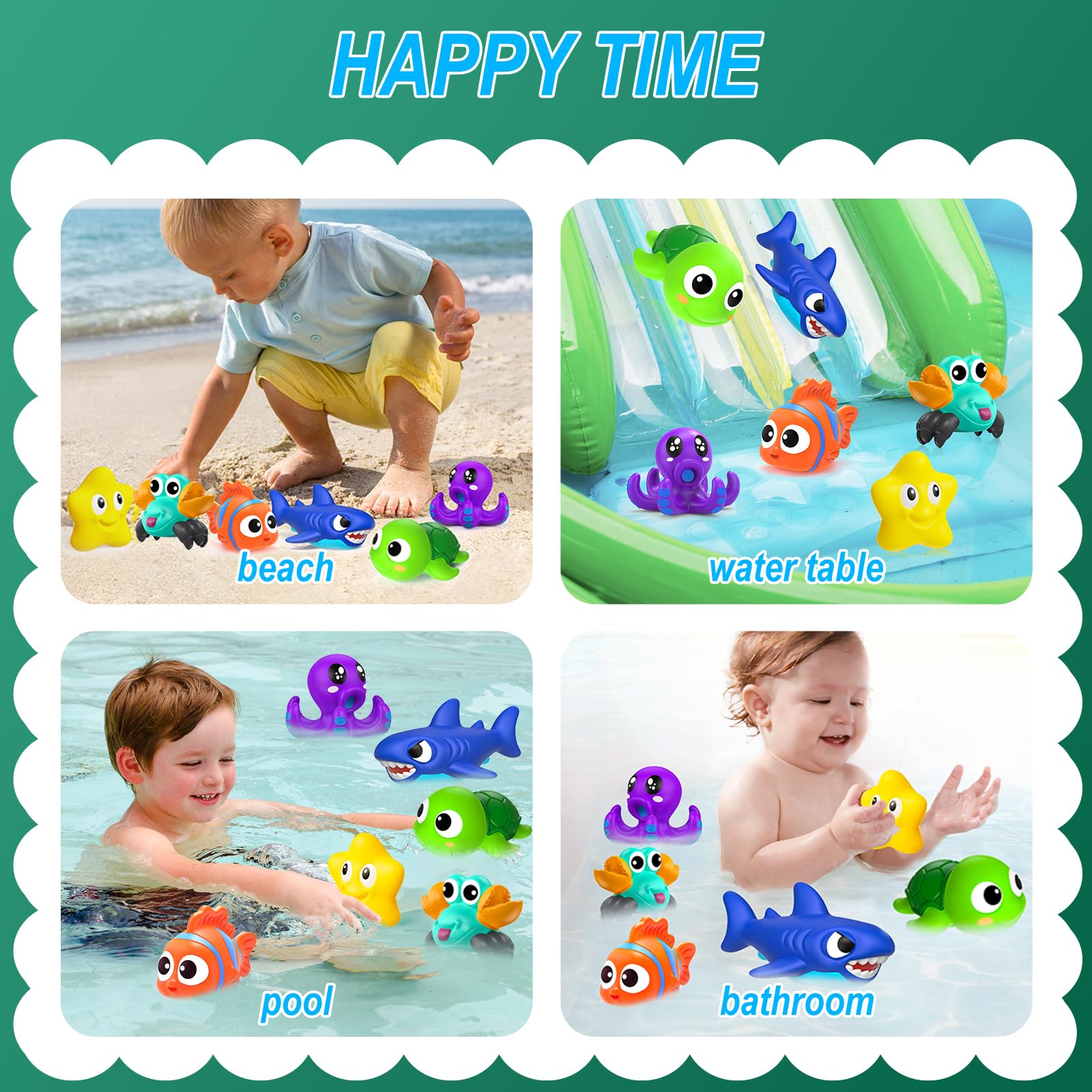 No Hole Mould Free Baby Bath Toys for Toddlers 1-3,infant Bathtub Toys for Babies 6-12-18 Months,Shower Toys Pool Toys for 1 2 3 4 Years Old Boys Girls Kids — view 6