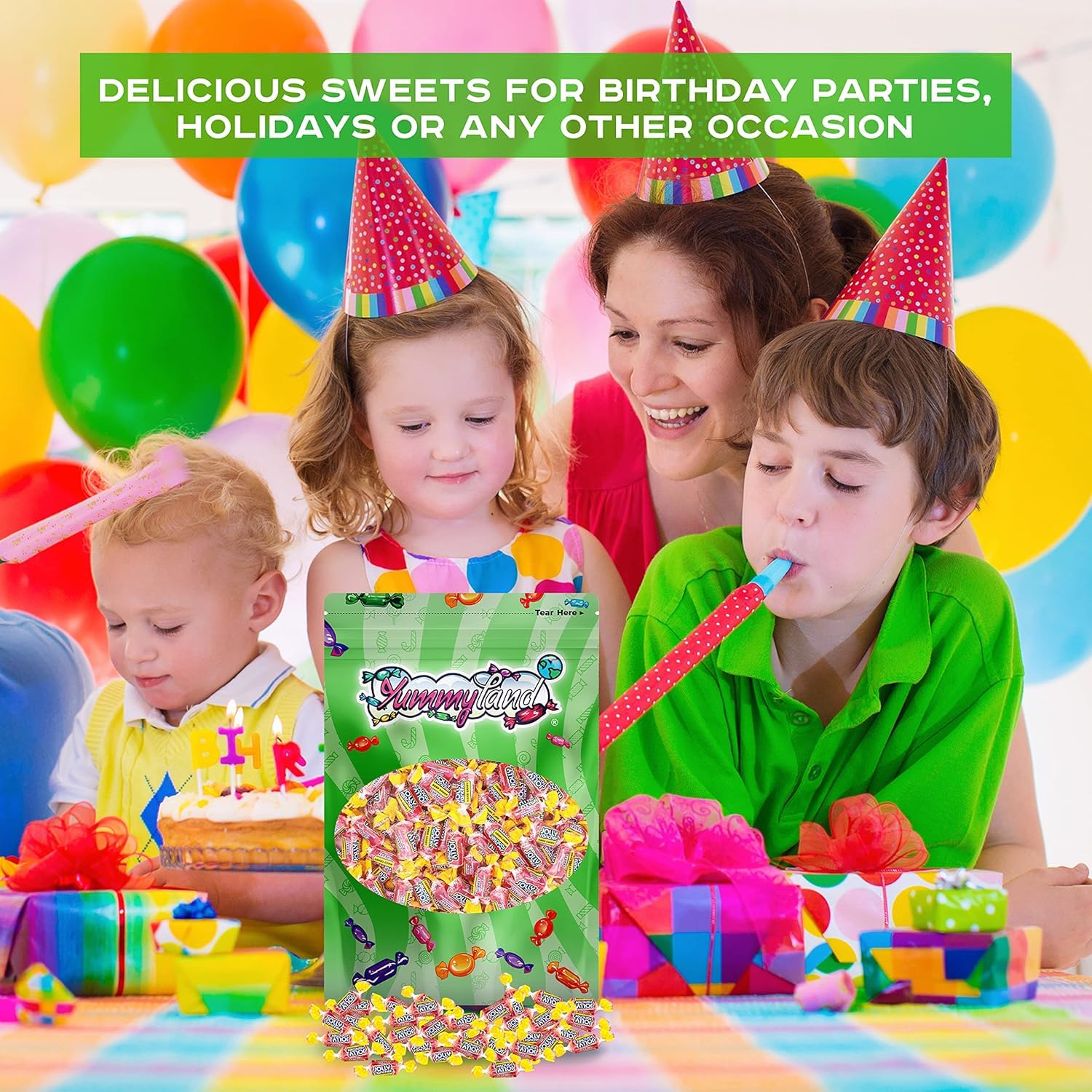 Jolly Racher Cherry Hard Candy, Individually Wrapped, Bulk Candy Bag - 1 Pound (16 oz)