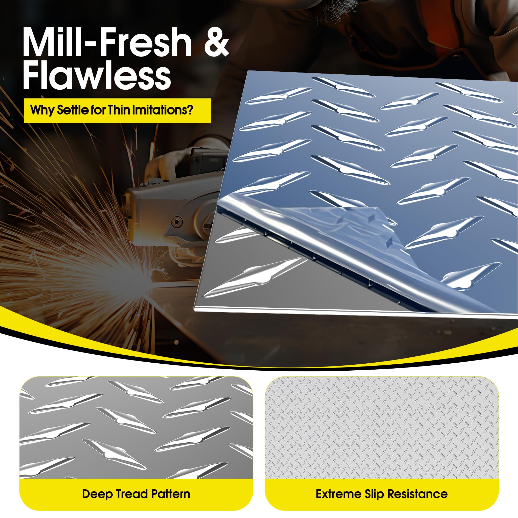 Diamond Plate Aluminum Sheet - 10x120in -3