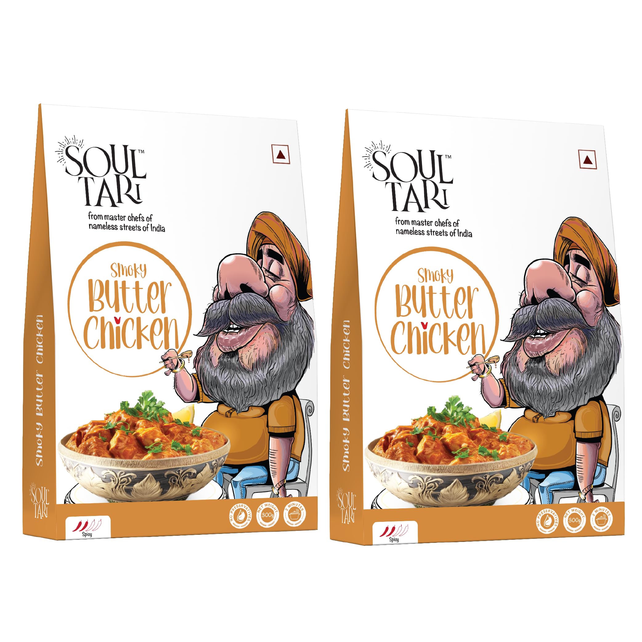 Ready To Eat Smoky Butter Chicken | Succulent Chunks Of Boneless Chicken In A Creamy Aromatic Tomato Gravy | Sufficent For Two | Just Heat And Eat | - 300 Gram |Pack Of 1|