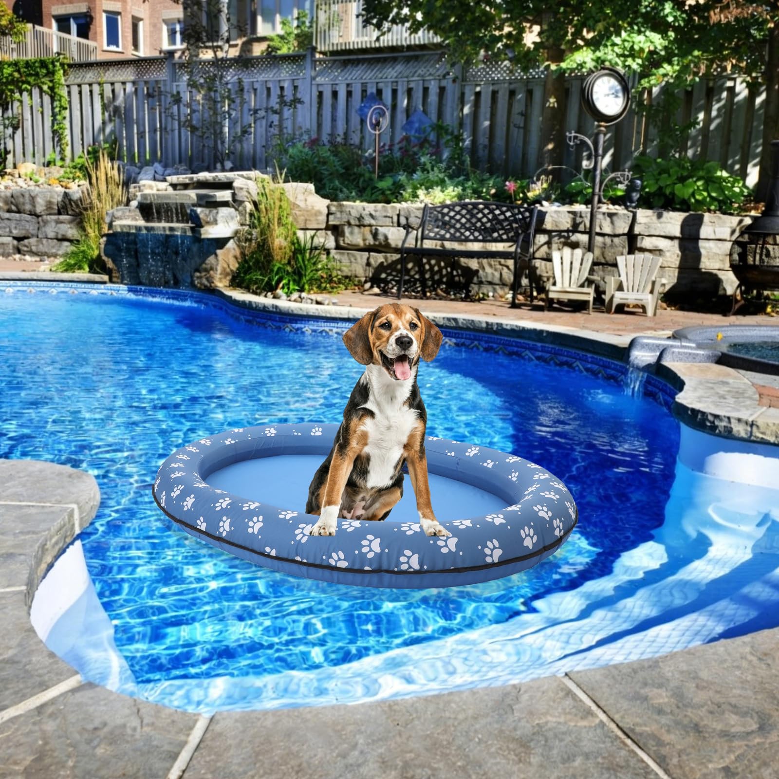 Balsa Inflable para Perros de PVC 140x96x15cm Azul