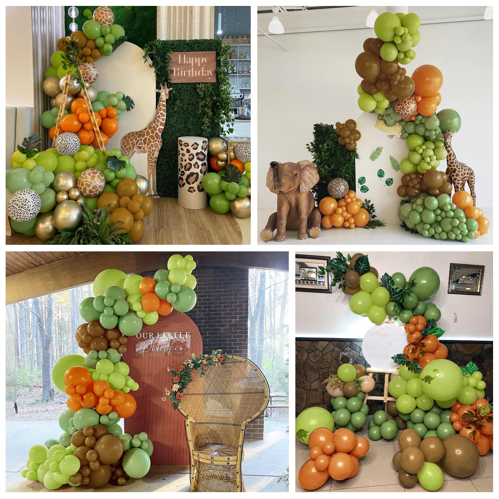 Dino Birthday Deco 4 Anni | Set Ghirlanda E Palloncini Tema Dinosauro | Verde Giungla Per Baby Shower E Compleanno