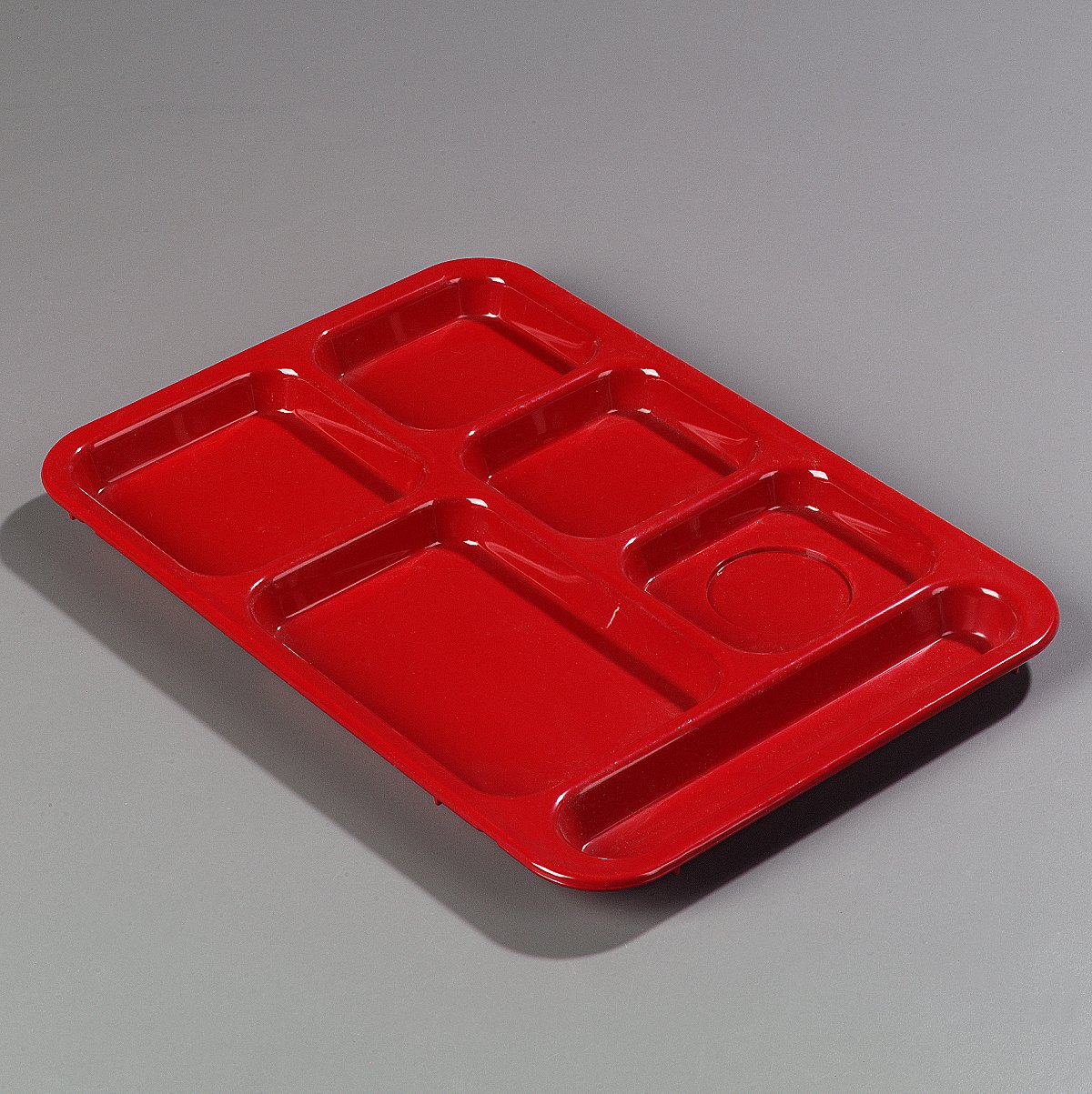 CFS Lot de 24 Plateaux à 6 Compartiments pour droitier, 25,4 x 35,6 cm, Rouge