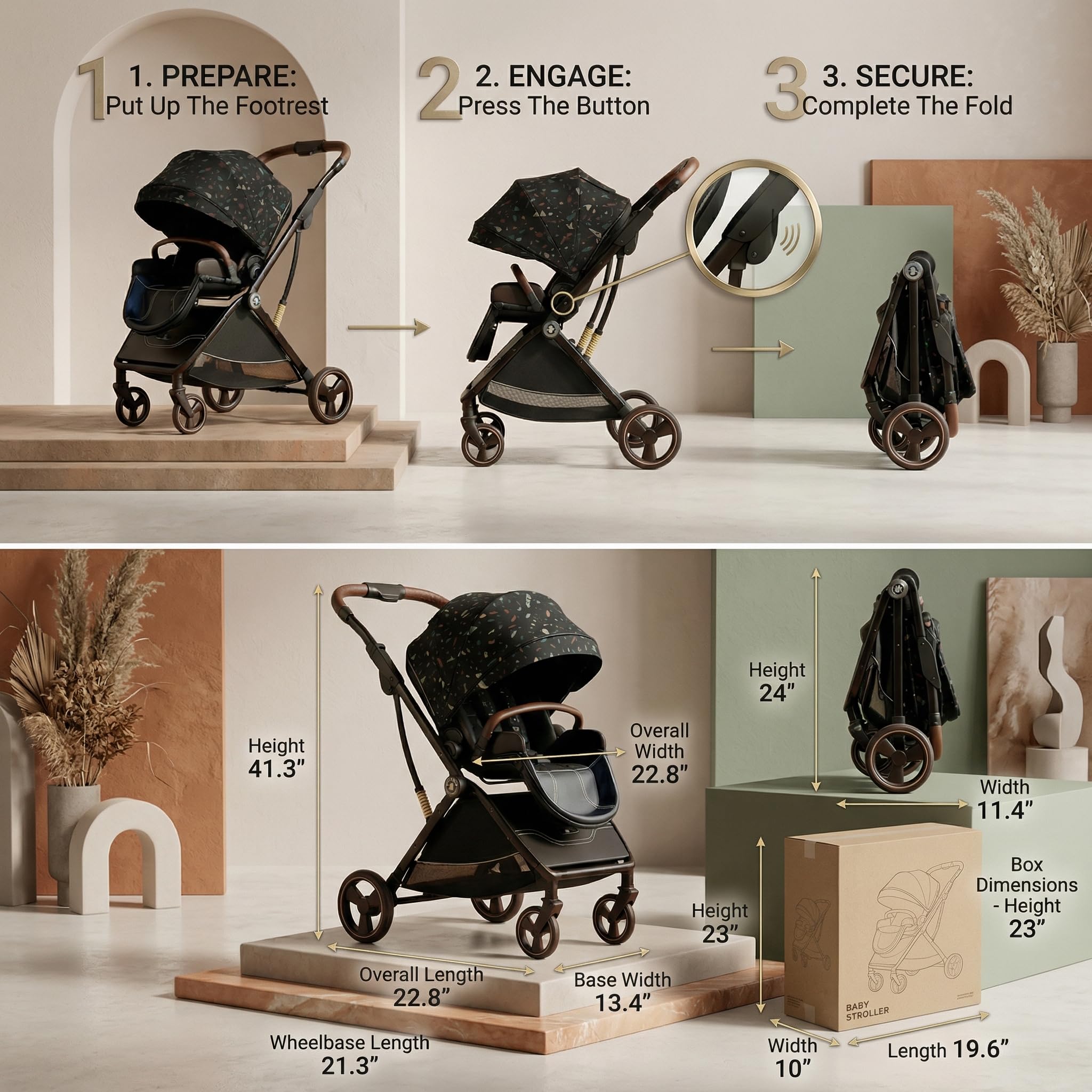 StarAndDaisy Baby Stroller - Foldable & Travel Friendly -3 StarAndDaisy Baby Stroller - Foldable & Travel Friendly -3