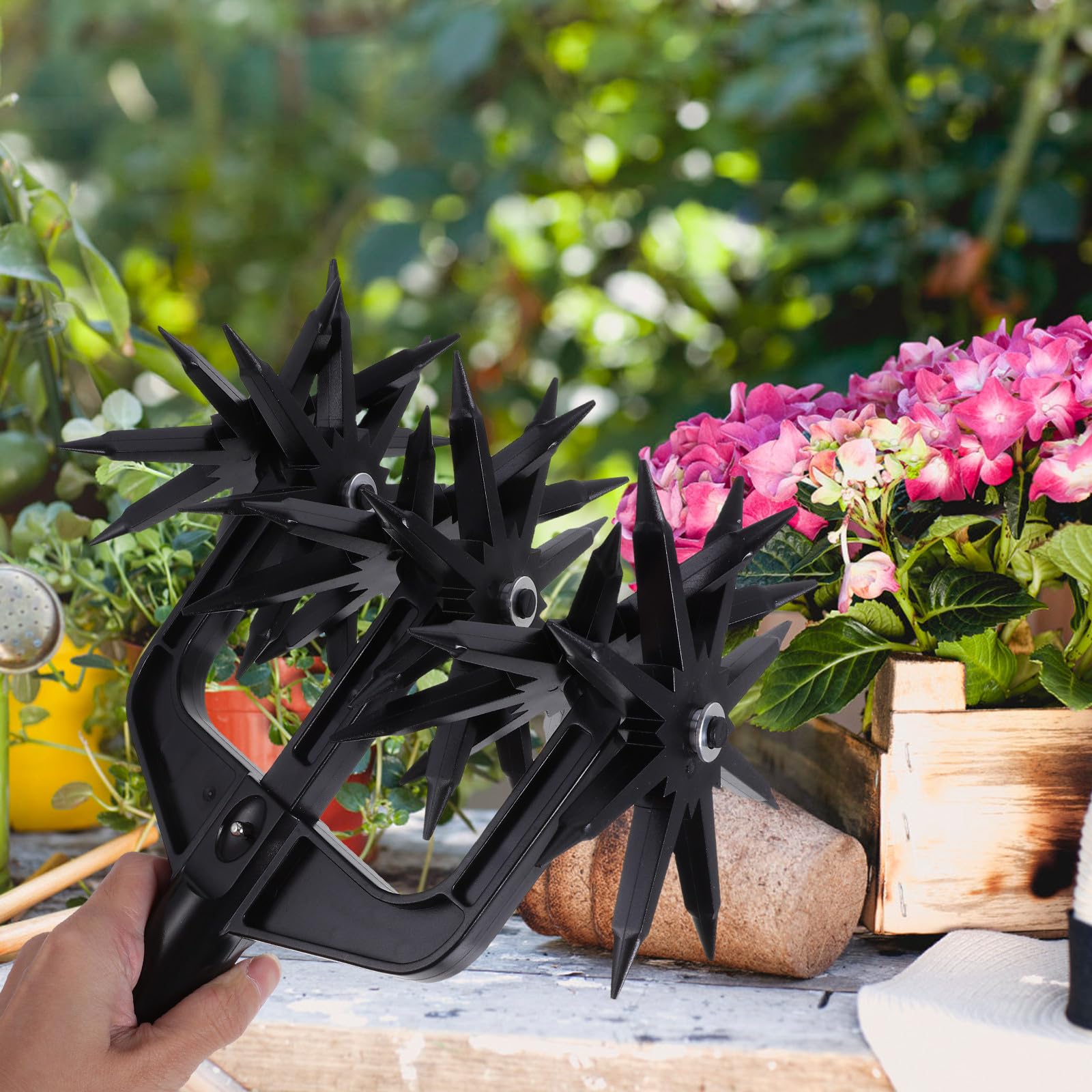 Motoculteur Rotatif Jardin avec Griffe, Kit Scarificateur Léger en ABS, Outil d'Aération et Ameublissement de Sol, Adapté à Pelouses et Jardins