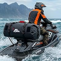 Vista 9 de Bolsa de lona impermeable de 120 litros – Bolsa seca de grado marino con correas de amarre para motocicleta, touring, canotaje, camping sello