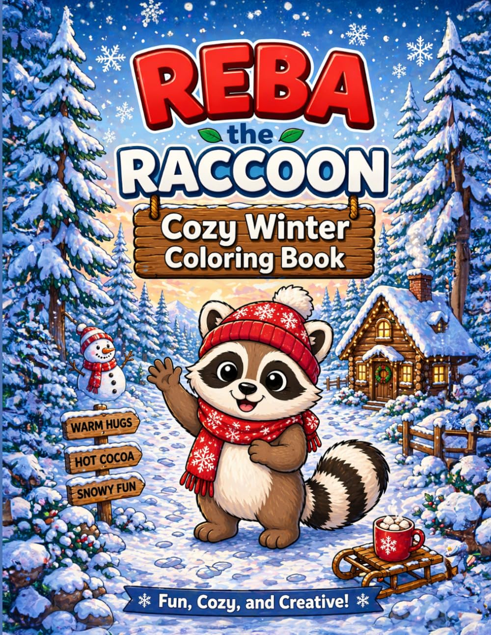 Reba the Raccoon: Cozy Winter Coloring Book: Cute & Cozy Winter Scenes for Kids of ALL Ages 4–8 | Adorable Animals, Snowy Fun, Hygge, Stress free, ... Coloring Pages (Reba the Raccoon Adventures)