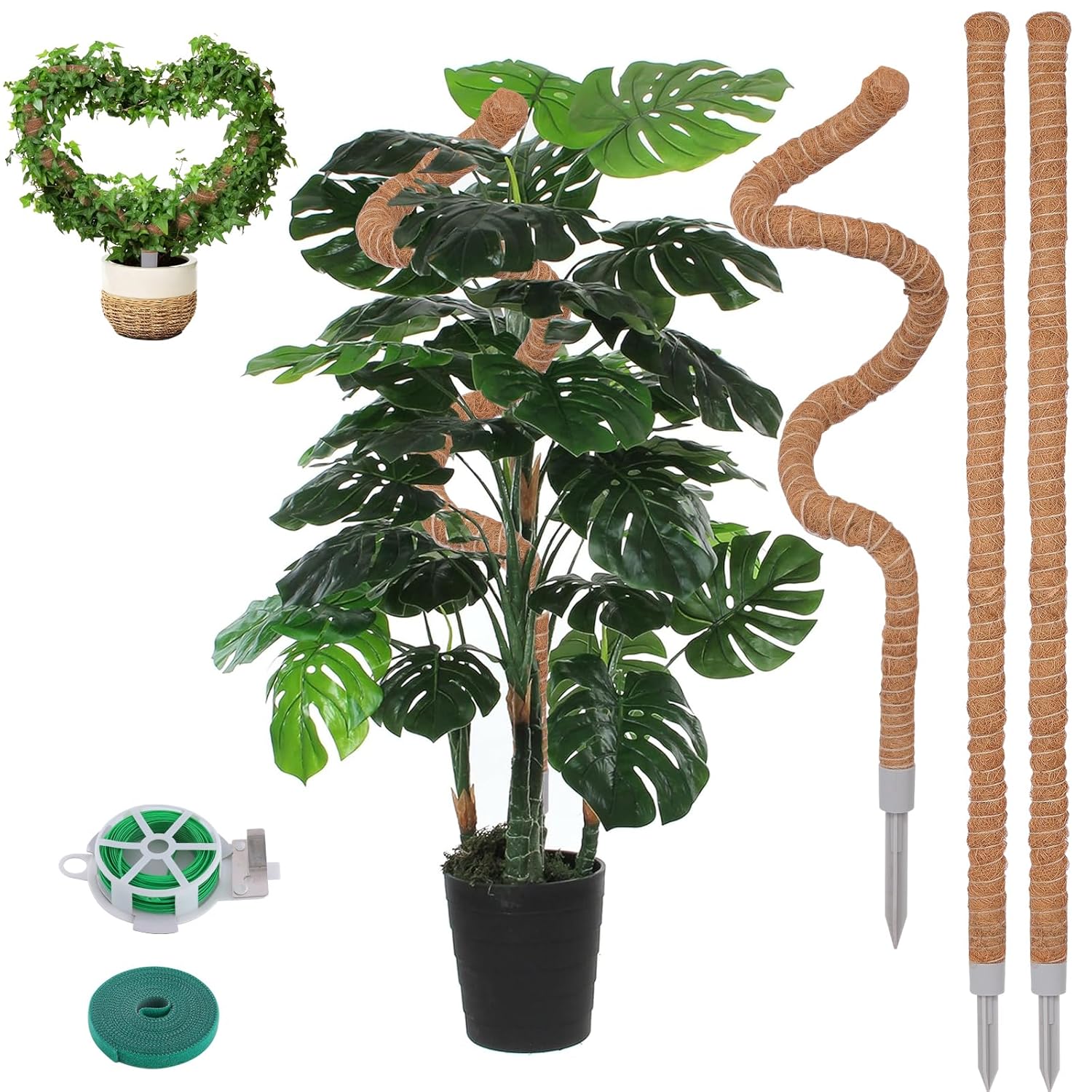 3 Pack Moss Pole 50 Inch Monstera Plant Support Tall Moss Poles for Climbing Plants Indoor DIY Coco
