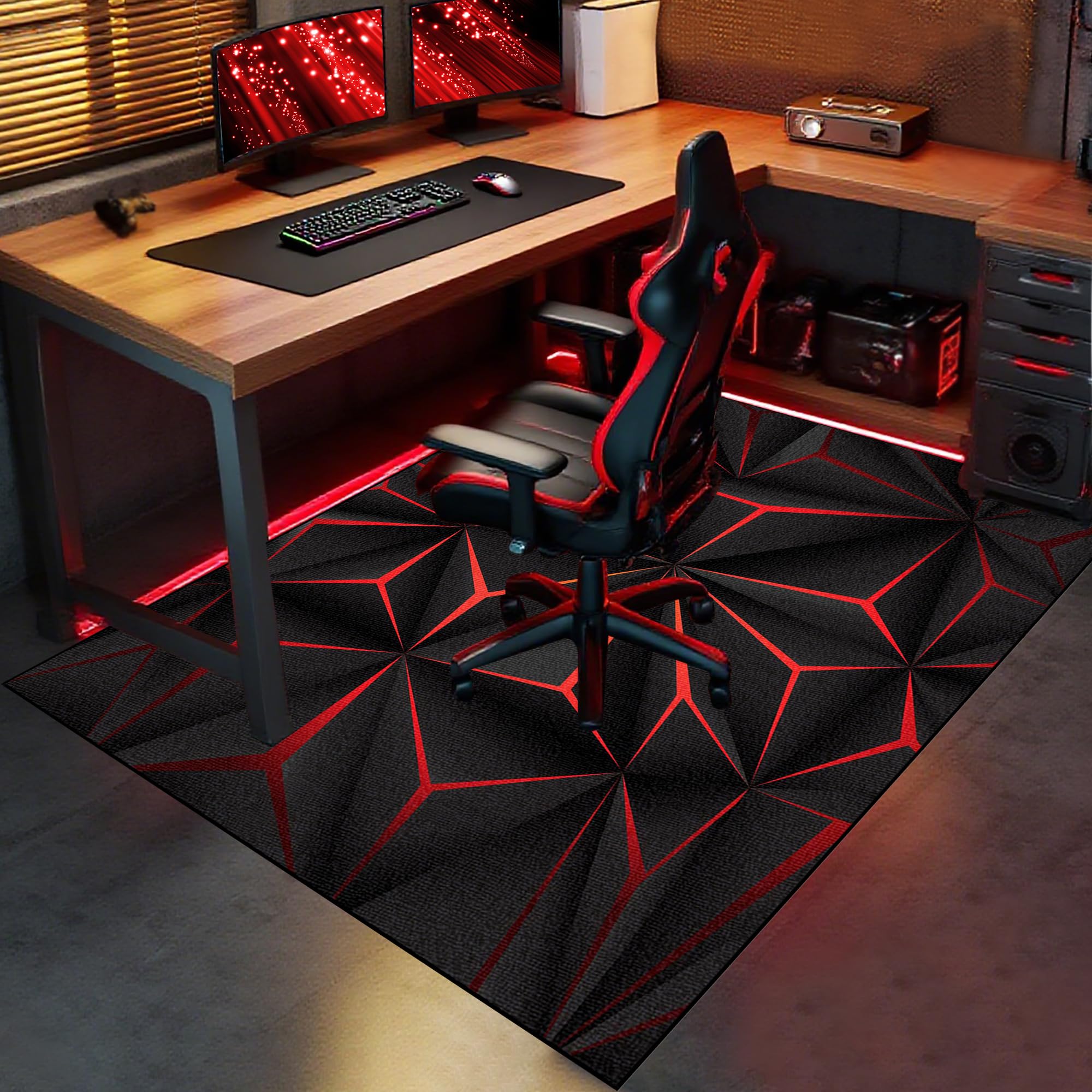 Tapis de Chaise Gaming Protège Le Sol, Tapis de Protection pour Les Sols, Tapis Chaise de Bureau 80 x 130 cm, Tapis de Sol pour Bureau Plancher de Bois, Tapis de Chaise Polyvalent pour la Maison