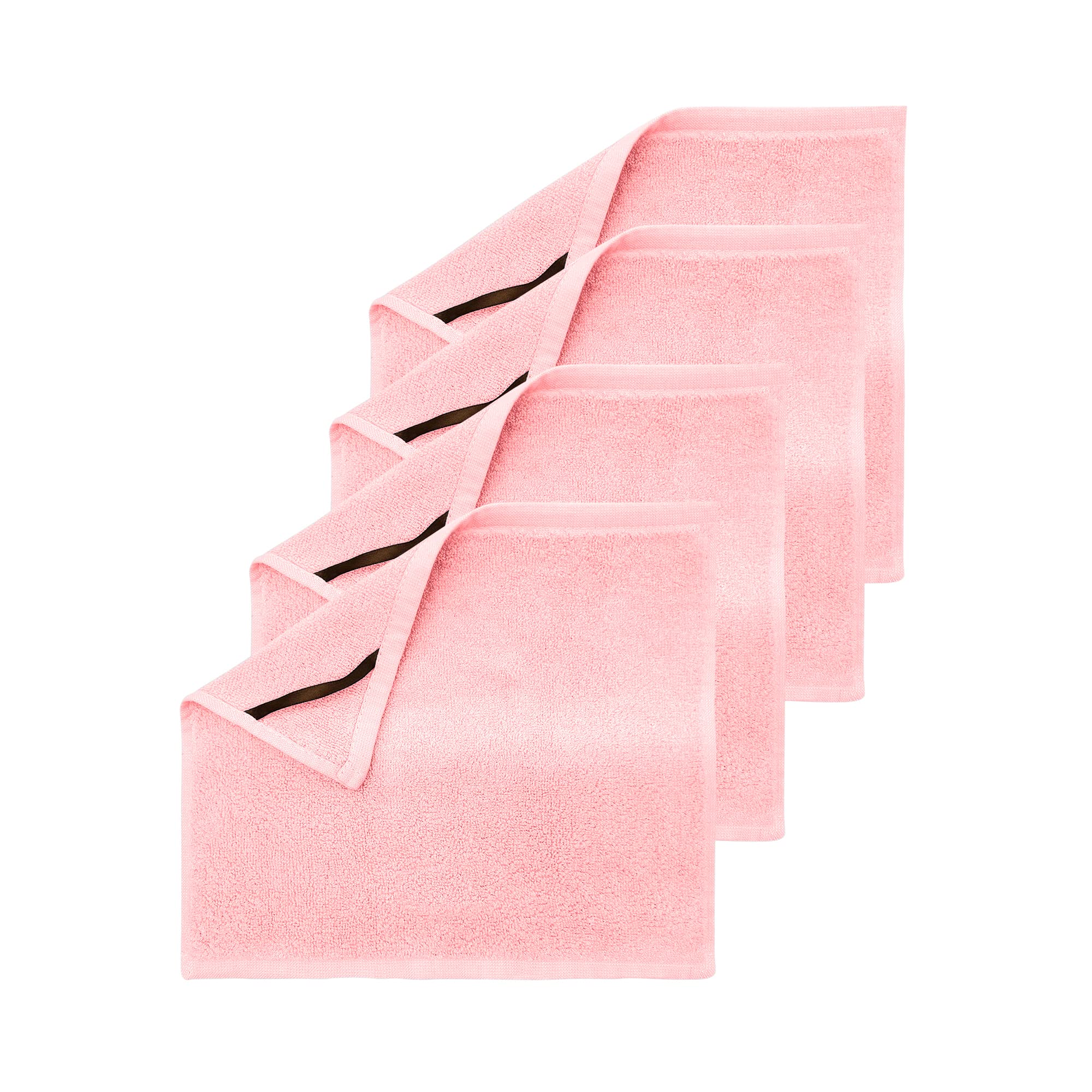 Crafty Cloth Rayon Bamboo Ultra-Soft Washcloths Luxurious, Gentle, and Fast-Drying Towels | 4-Pack 12x12 Machine Washable | Pink