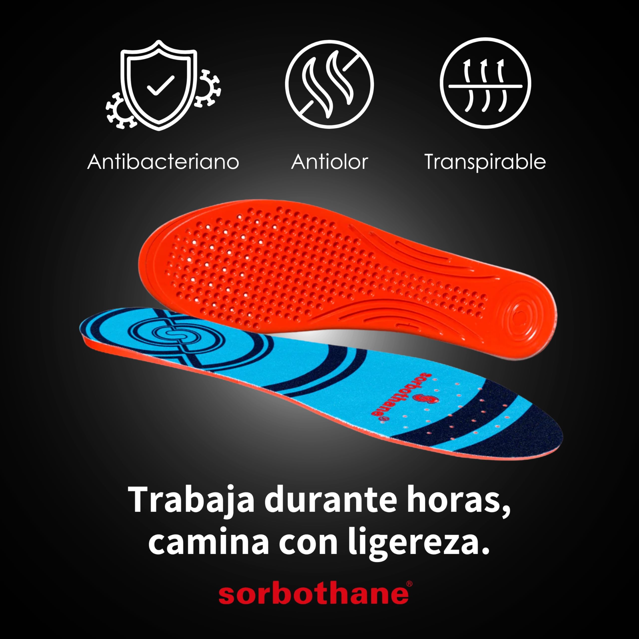 Plantillas Sorbothane Full Strike, tamaño 44 – 45