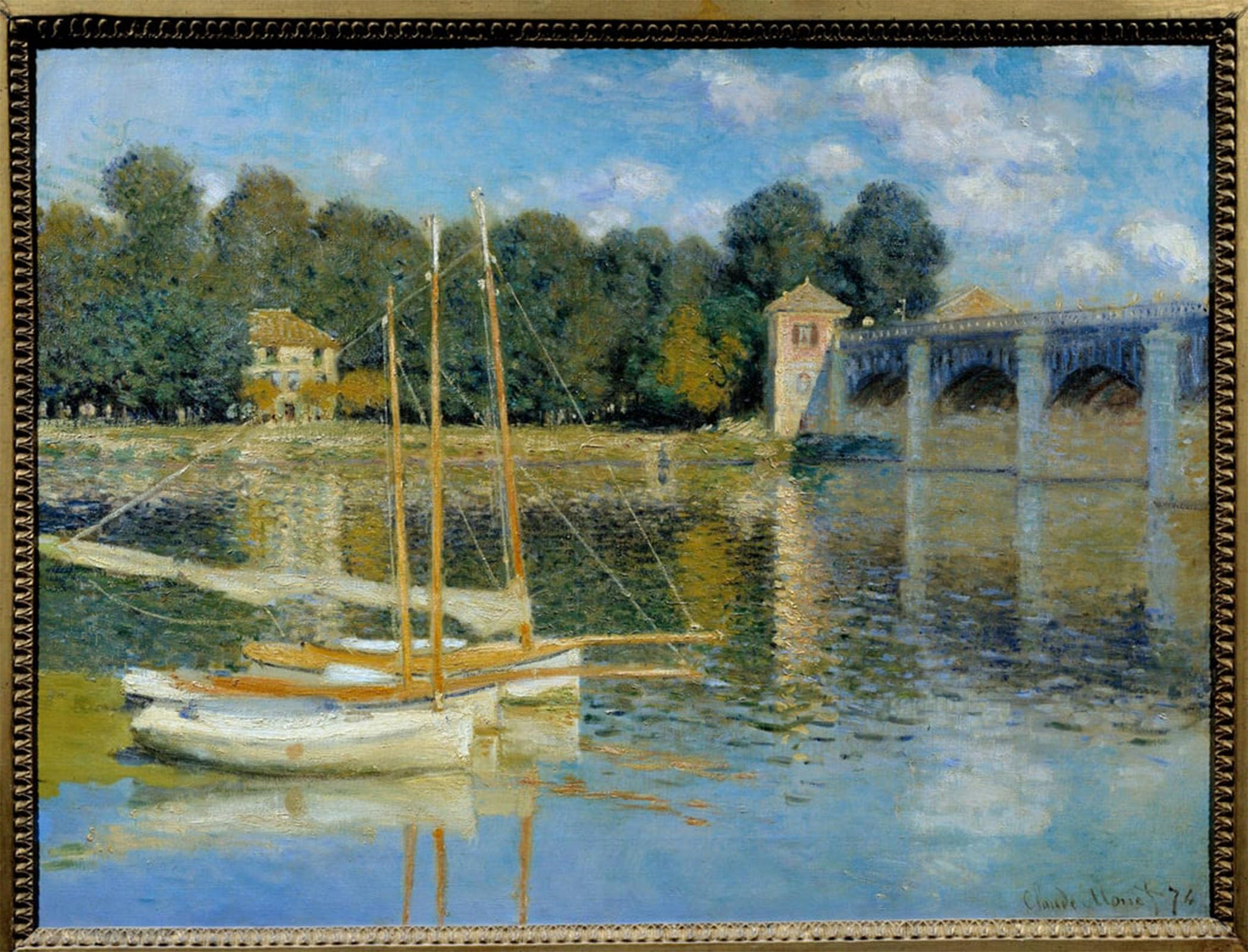 SERENDIPITP Aesthetic Poster Photo Wall Print Retro Picture the Bridge of Argenteuil Painting by Claude Monet Modern Wall Artwork for Home Decor 60x90cm