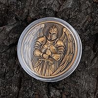 Vista 4 de Moneda de desafío de San Benito, medalla de bolsillo de San Benito, aleación de zinc de 1.574 pulgadas, moneda coleccionable de oro antiguo