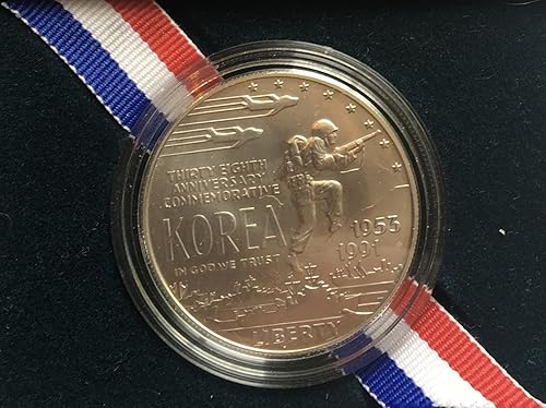 Miniatura 4 de 1991 D Korean War Memorial Coin Comes in Box From US Mint Dollar Proof US Mint