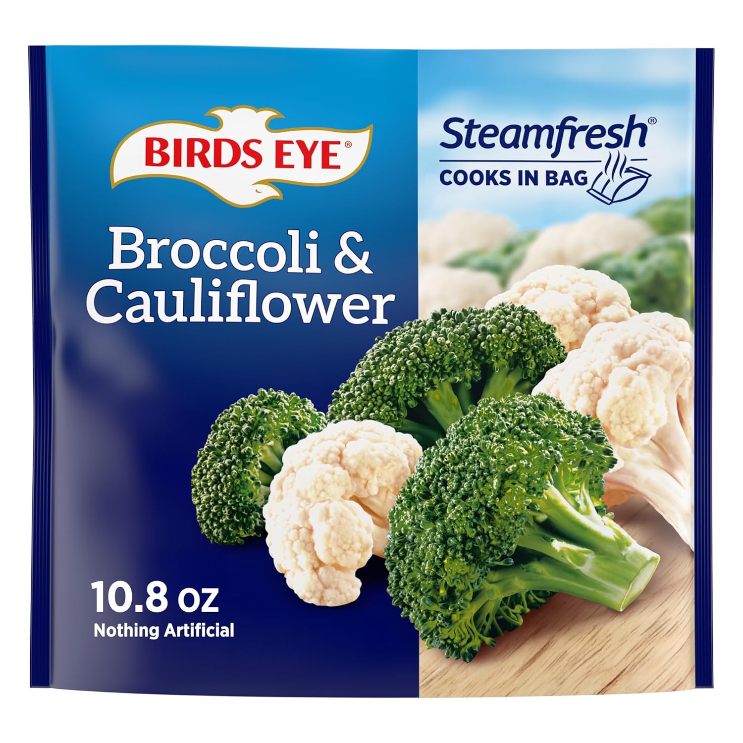 Birds Eye Steamfresh Broccoli & Cauliflower Frozen Vegetables, 10.8oz Steamable Bag - Fresh, Nutritious & Quick Prep