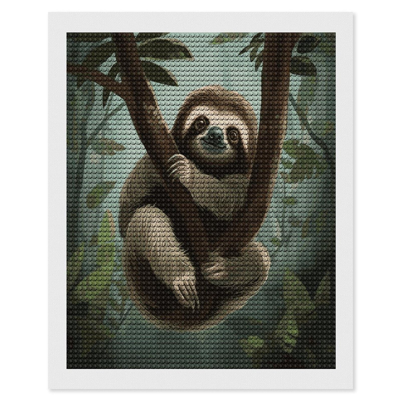LDGSUPH Sloth2 Diamond Painting Kits for Adults Paint with Diamond Pictures Art DIY Full Drill Diamond Dots Painting Personalized Diamond Photo for Home Wall Decor Gift 16"x20"