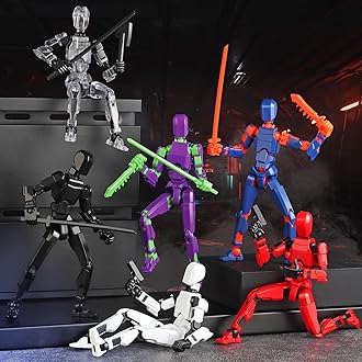 13 Action Figure Set, 6PCS T-Robot 13 Action Figure Titan 13 3D Printed Toys Articulated, for Modeling Enthusiasts Etc Birthday Gifts & Children's Day Gifts for Kids 5-8 Years Old（Assembly Required）