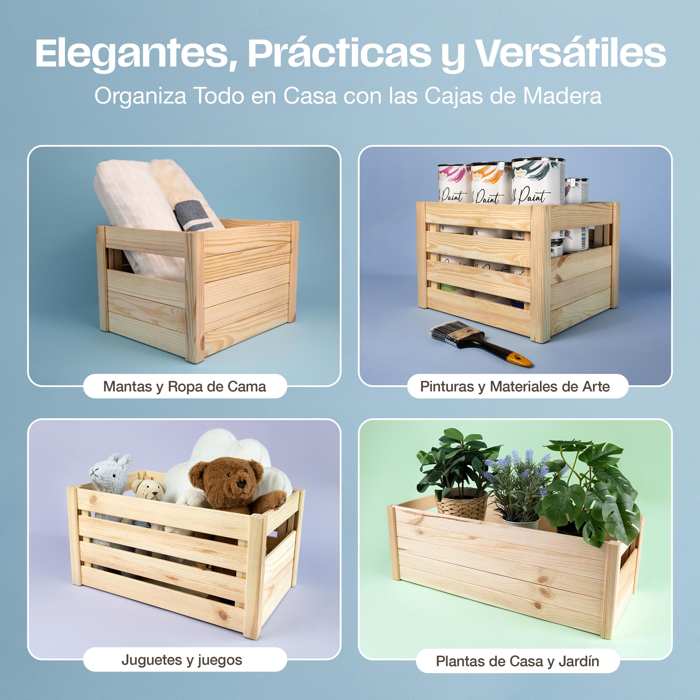 Creative DECO Caja de Madera para Montar | 68 x 29,5 x 4,5 cm
