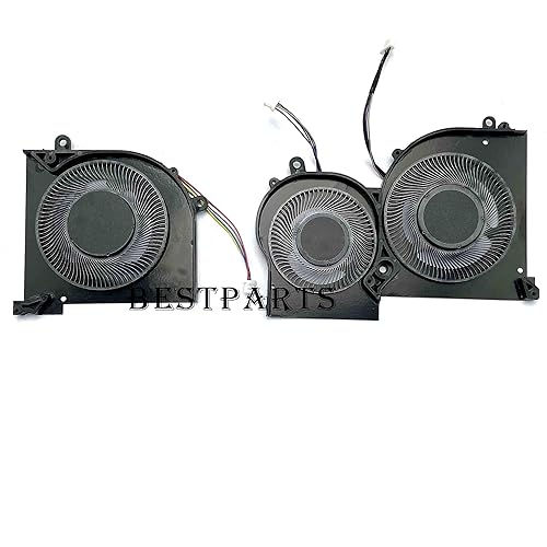Miniatura 11 de BestParts New Genuine CPU+GPU Cooling Fan Replacement for MSI GS65 Stealth Thin, P/N: MS-16Q2 MS-16Q3, 16Q2-CPU 16Q2-G-CCW