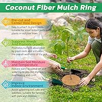 Vista 4 de Legigo 10 piezas Anillo de mantillo de fibra de coco Anillo protector de plantas para árboles, anillo de protección de árbol de coco natural de 9