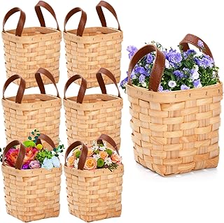 ZOOFOX 6 Pack Small Wicker Basket with Handle, 4