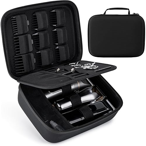 SMYV Barber Bags for Clippers and Supplies, Mens Hair Trimmers Box, Portable Clipper Storage Case for Barber Accessories (Case Only)