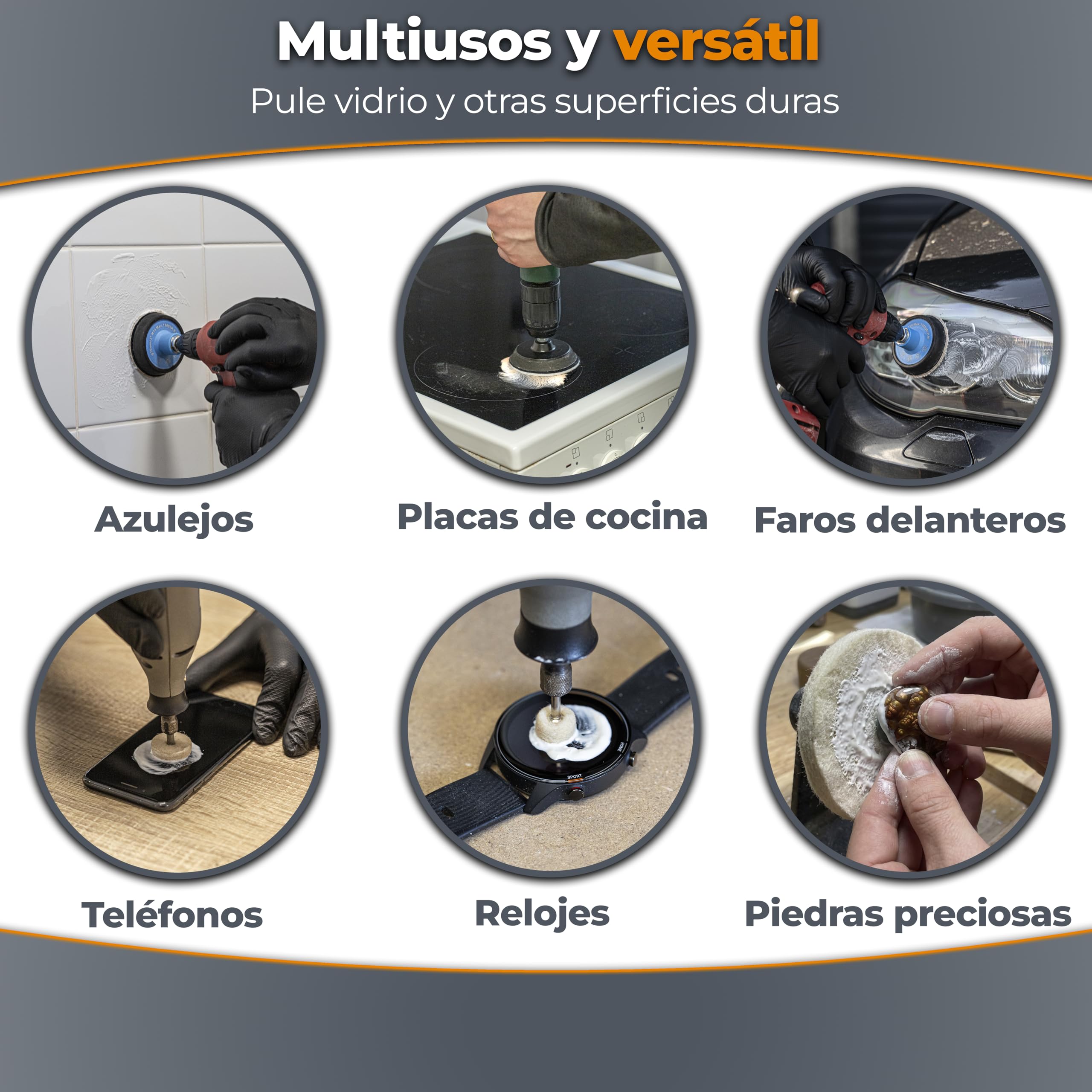 GLASS POLISH 1 kg Cerium Oxide, Compuesto de Pulido de Vidrio de Óxido de Cerio Grado Fino 95% Puro, Fórmula Tratada en Suspensión, Partículas de 2,5 Micras, Performance de Pulido Mejorada