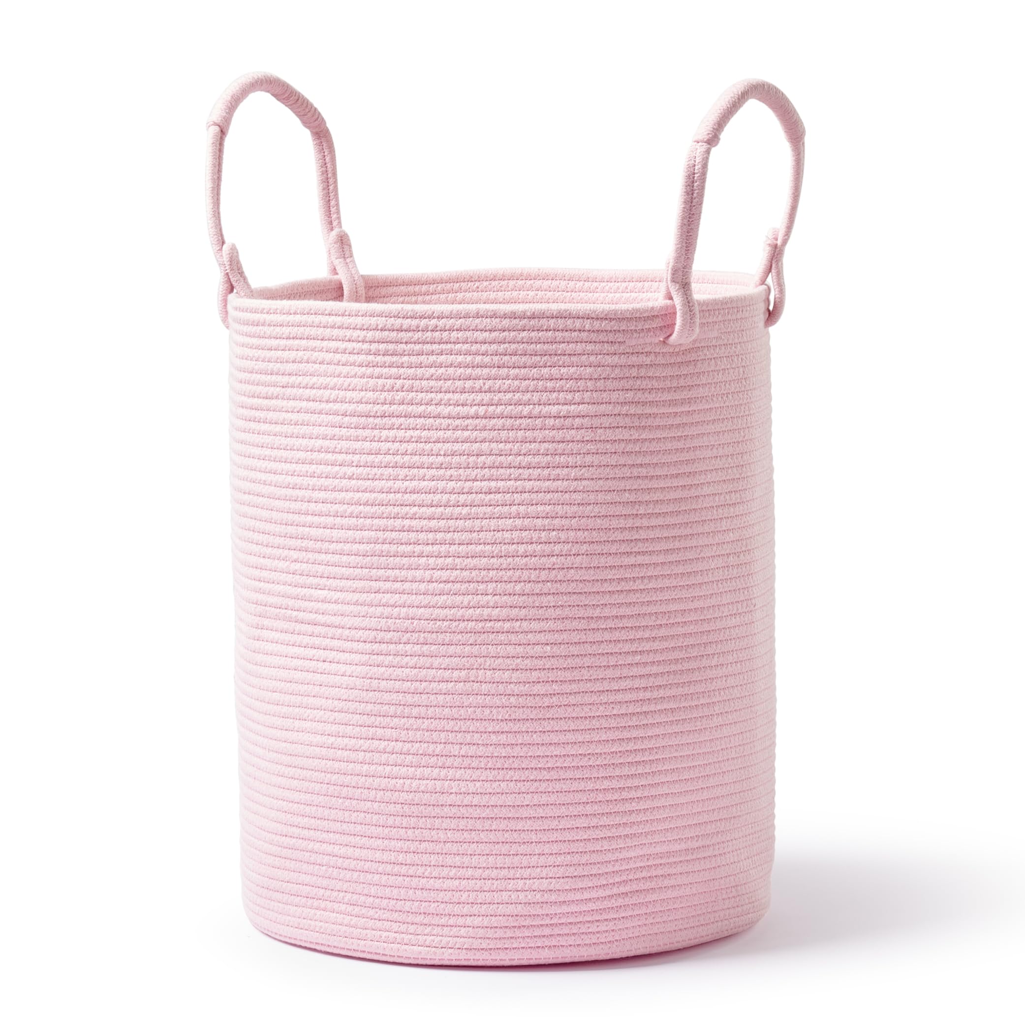 Kodomoore Laundry Basket – Laundry Hamper for Clothes, Blankets, Yoga Mat – Woven Cotton Rope Basket for Living Room, Nursery Room – Boho Style – 16”D