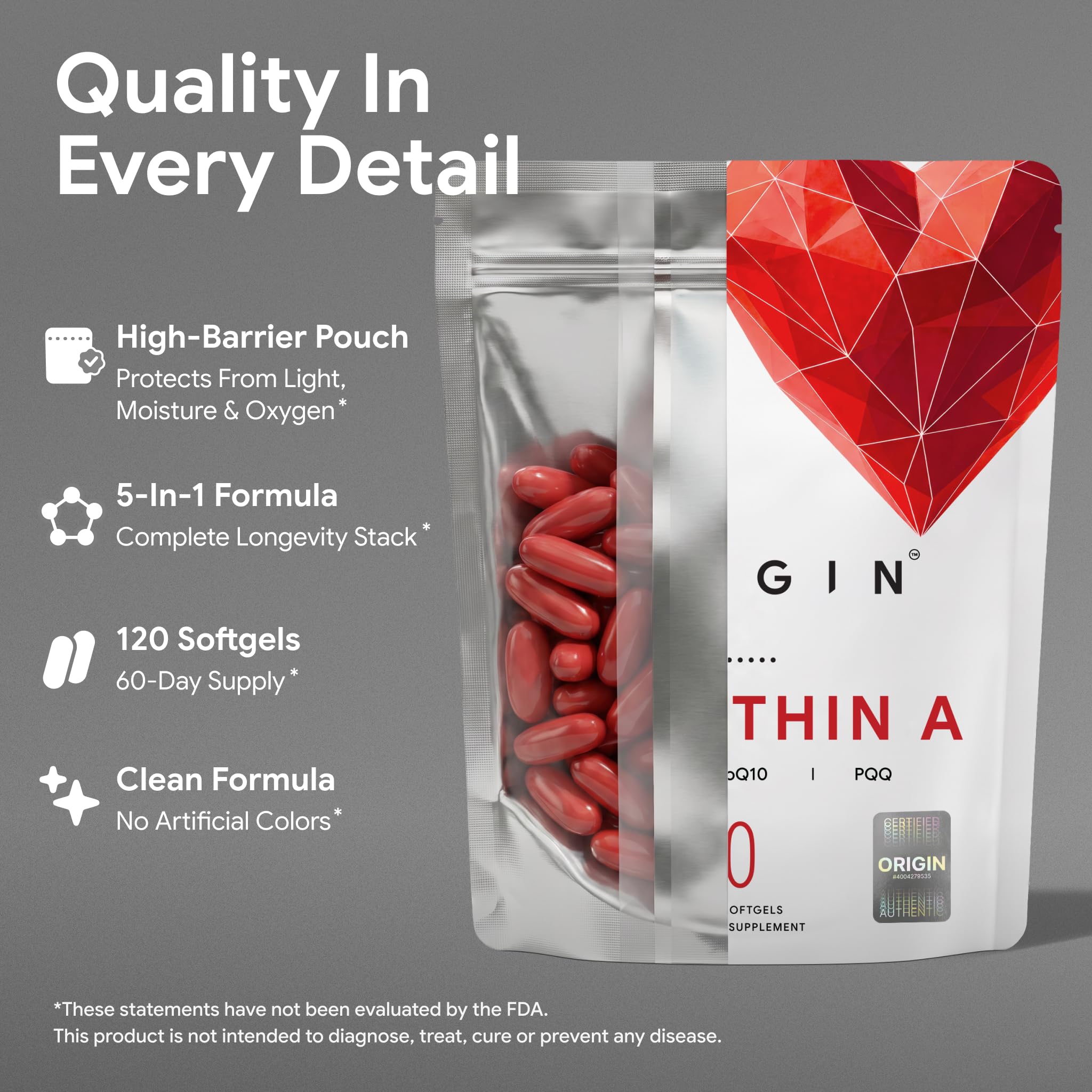 Urolithin A Supplement with NAD+, Resveratrol, CoQ10 & PQQ - Healthy Aging, Cellular Energy & Mitochondrial Health Support - 120 Softgels - 2 Month Supply — Amazon image 7