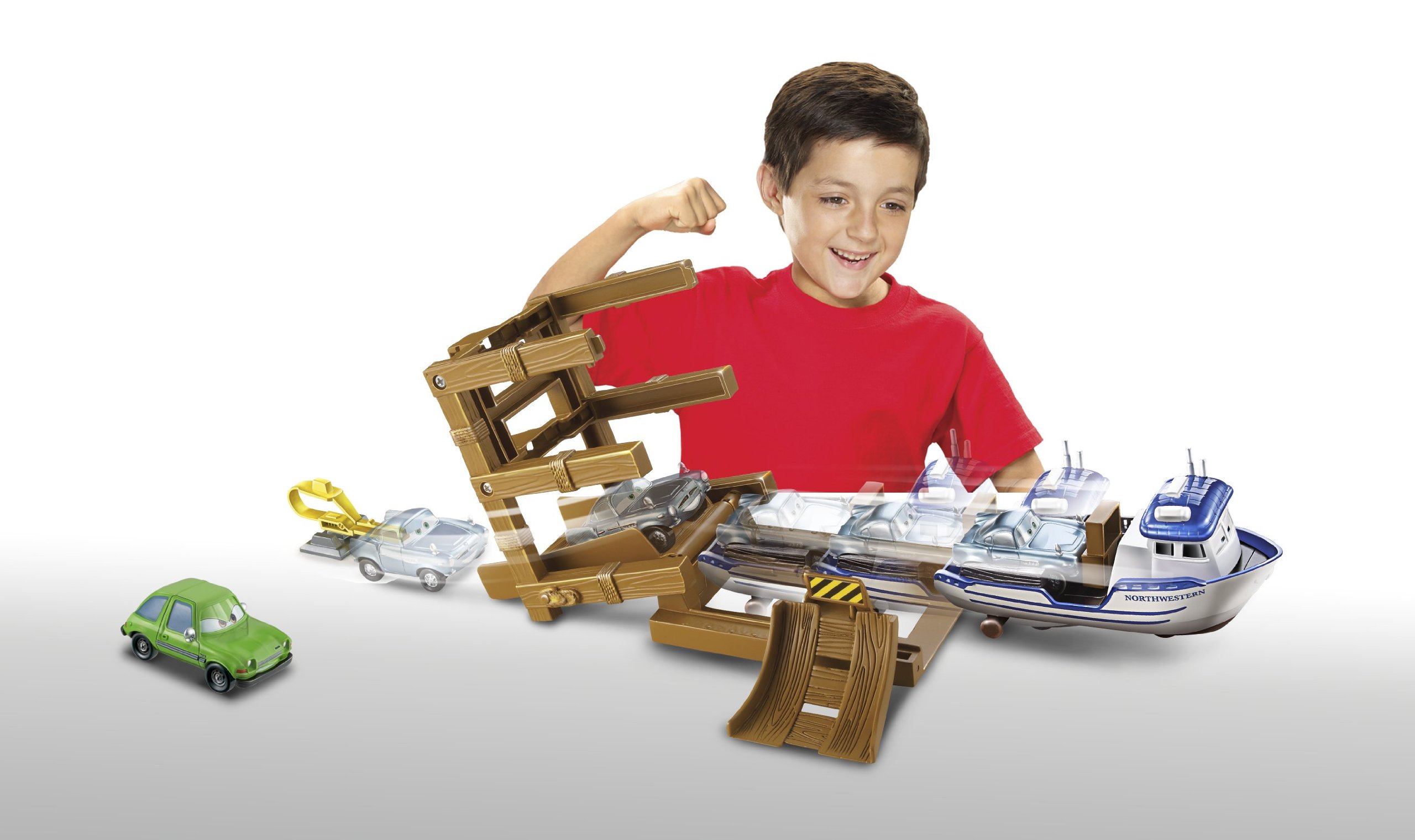 Cars 2 Action Agents Crabby Boat Vehicle Playset with 2 Character