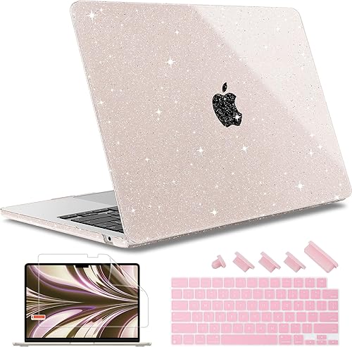 May Chen Funda rígida de plástico para MacBook Air M2 de 15 pulgadas A2941 2023, funda rígida de plástico con cubierta de teclado y protector de