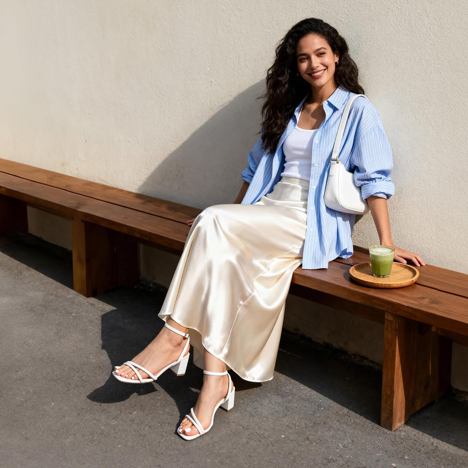 DREAM PAIRS Women's Chunky Strappy Heels Square Open Toe Ankle Buckle Low Heels Sandals for Daily Wedding Party Dress - Image 3