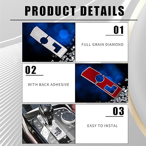 Miniatura 5 de Bling Car Accessories - Accesorios brillantes para consola interior compatible con BMW 330 i 2020-2022/X3 2021-2022/430 2021-2022/X4 2022-2023/X5