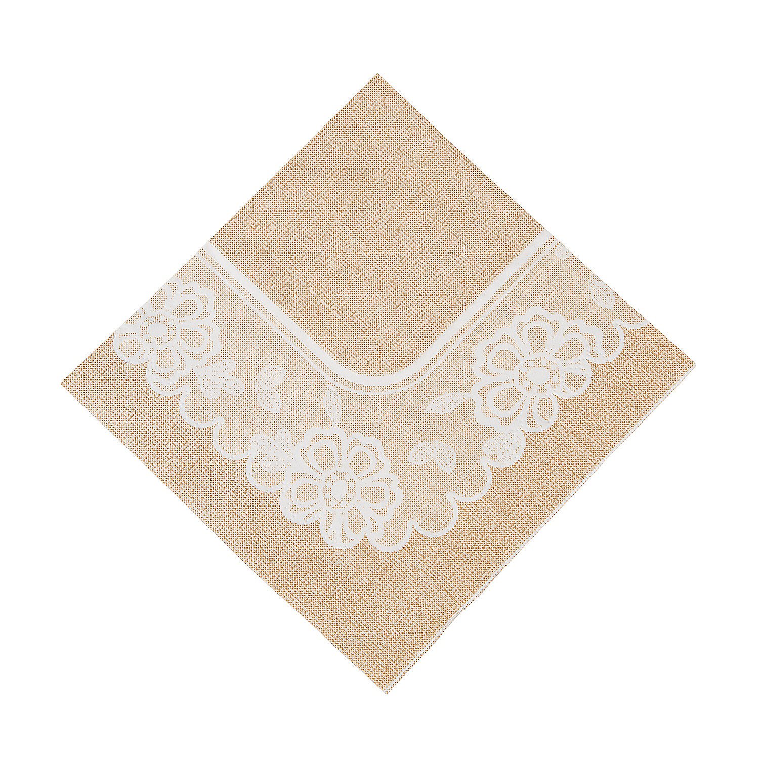 Burlap & Lace Lunch Napkins for Wedding - Party Supplies - Print Tableware - Print Napkins - Wedding - 16 Pieces
