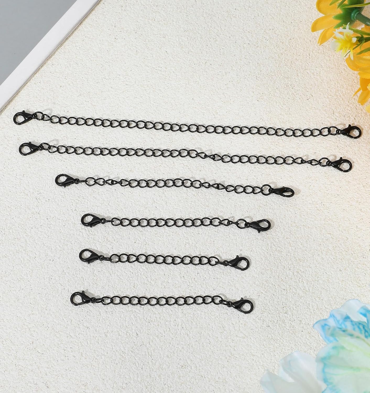 8Pcs Necklace Extender, Black 4 Size Necklace Chain Extender Adjustable Necklaces Extension Chain for Jewelry Making, Perfect for Necklaces Bracelets Anklets, Women & Girls, Black - Image 8