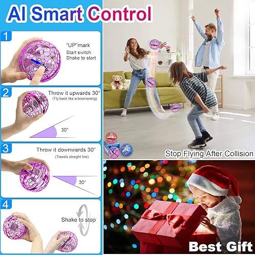 Miniatura 5 de Bola de orbe voladora  Juguetes voladores de bola de boomerang, bola giratoria controlada a mano, regalo seguro para niños y adultos, al aire libre